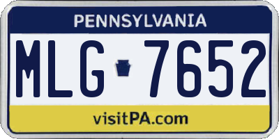 PA license plate MLG7652