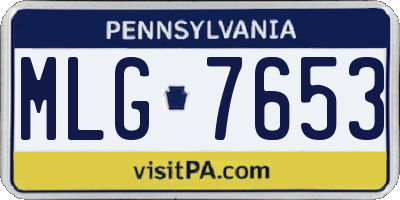 PA license plate MLG7653