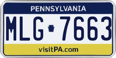 PA license plate MLG7663
