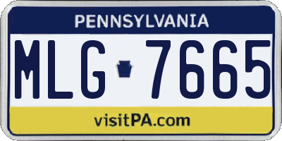 PA license plate MLG7665