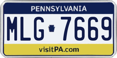 PA license plate MLG7669