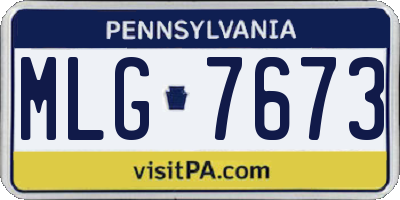 PA license plate MLG7673