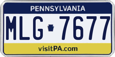 PA license plate MLG7677
