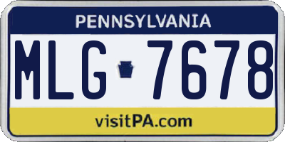PA license plate MLG7678