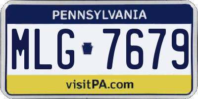 PA license plate MLG7679