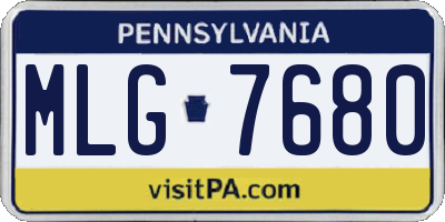 PA license plate MLG7680