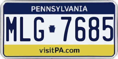 PA license plate MLG7685