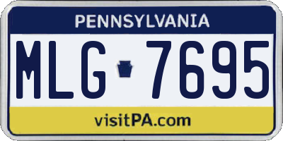 PA license plate MLG7695
