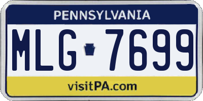 PA license plate MLG7699