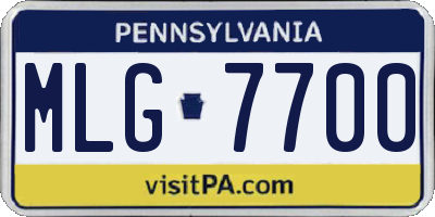 PA license plate MLG7700