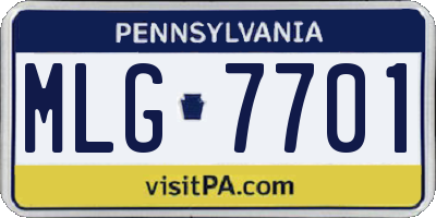 PA license plate MLG7701