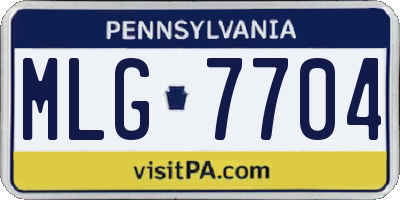 PA license plate MLG7704