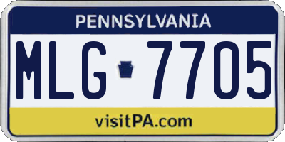 PA license plate MLG7705