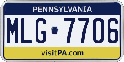 PA license plate MLG7706