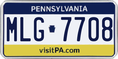 PA license plate MLG7708