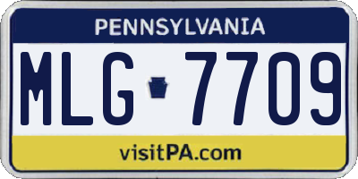 PA license plate MLG7709