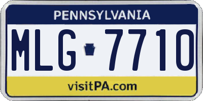 PA license plate MLG7710