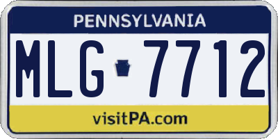 PA license plate MLG7712