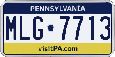 PA license plate MLG7713