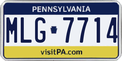PA license plate MLG7714