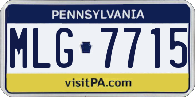 PA license plate MLG7715