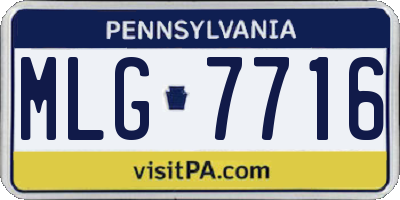 PA license plate MLG7716