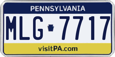 PA license plate MLG7717