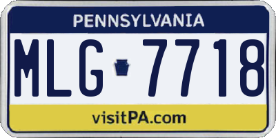 PA license plate MLG7718