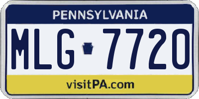 PA license plate MLG7720