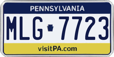PA license plate MLG7723