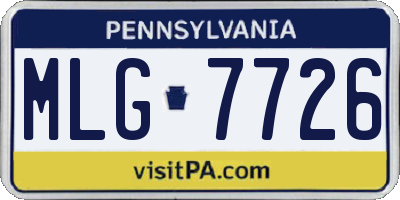 PA license plate MLG7726