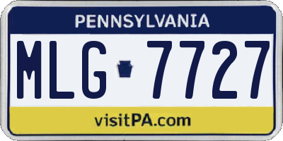 PA license plate MLG7727