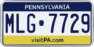 PA license plate MLG7729