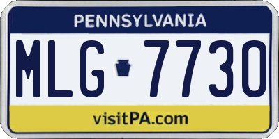 PA license plate MLG7730