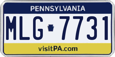 PA license plate MLG7731