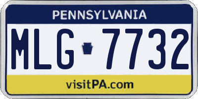 PA license plate MLG7732