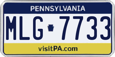 PA license plate MLG7733