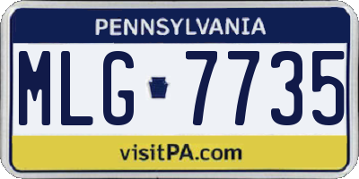 PA license plate MLG7735