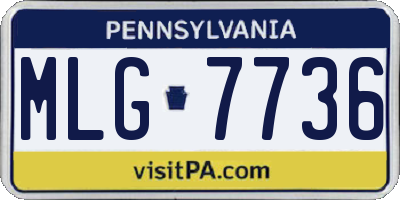 PA license plate MLG7736
