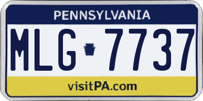 PA license plate MLG7737