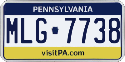 PA license plate MLG7738