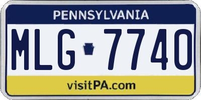 PA license plate MLG7740