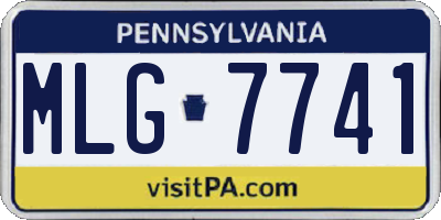 PA license plate MLG7741