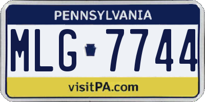 PA license plate MLG7744