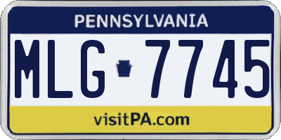 PA license plate MLG7745
