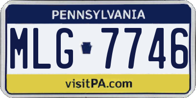 PA license plate MLG7746