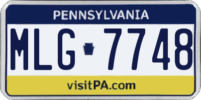 PA license plate MLG7748