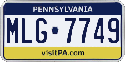 PA license plate MLG7749