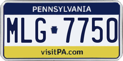 PA license plate MLG7750