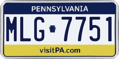 PA license plate MLG7751